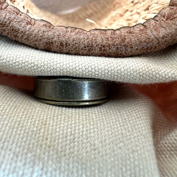 TOMMY BAHAMA purse / extra large woven raffia and leather hobo bag purse - Picture 7 of 7